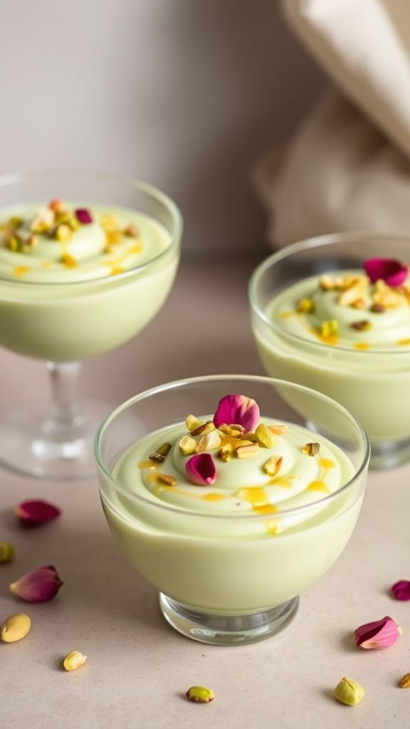 Pistachio and Rosewater Mousse