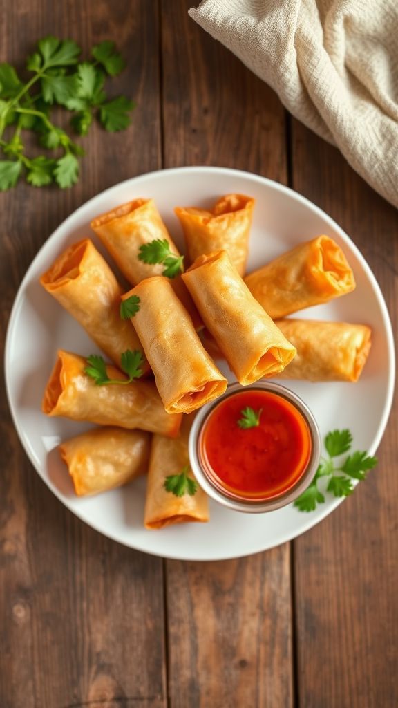 Pork and Cilantro Spring Rolls  