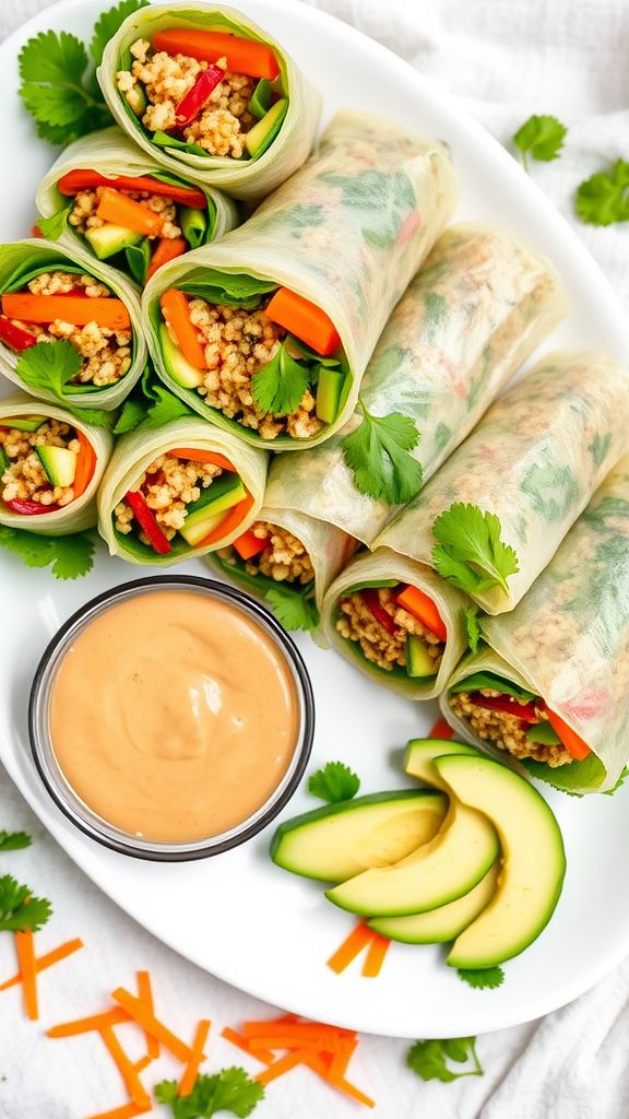 Quinoa and Roasted Veggie Spring Rolls  