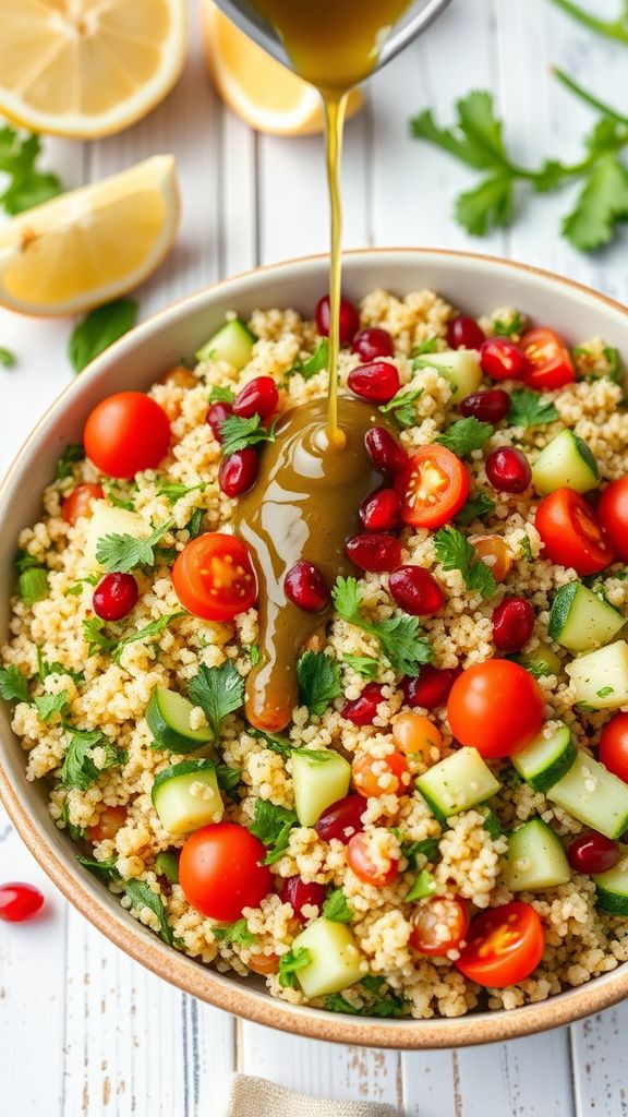 Quinoa Tabbouleh Salad with Pomegranate Seeds  