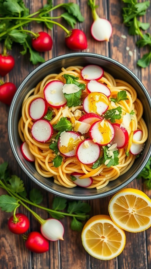 Radish and Arugula Pasta  