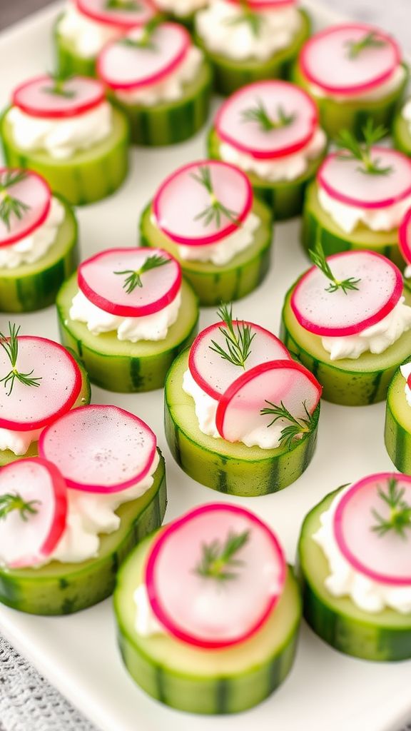 Radish and Cucumber Canapés