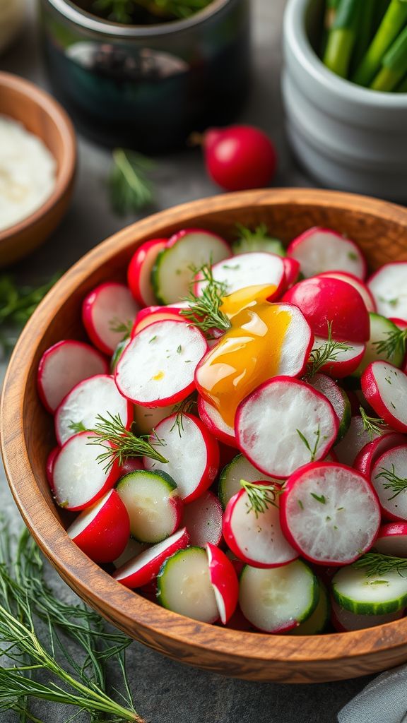 Radish and Cucumber Salad with Dill