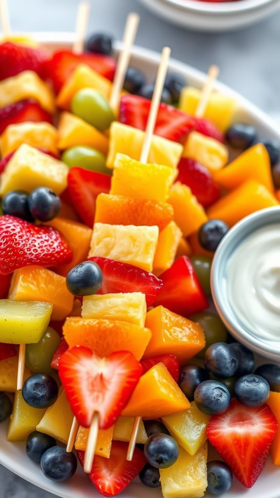 Rainbow Fruit Kabobs  