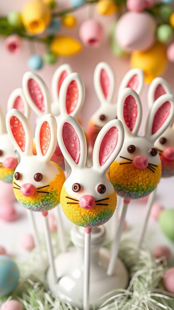 Rainbow Rabbit Cake Pops  