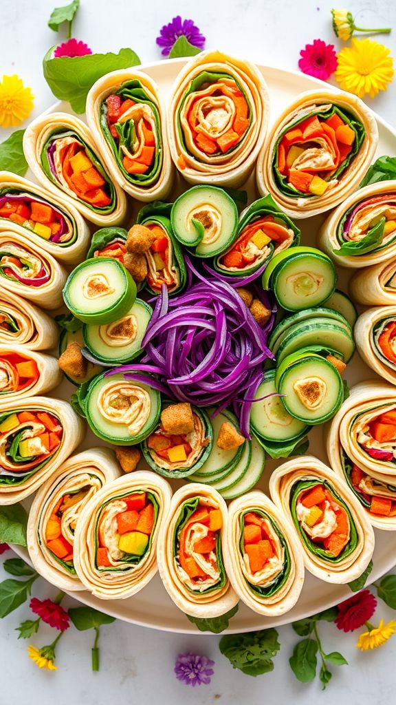 Rainbow Veggie Pinwheels