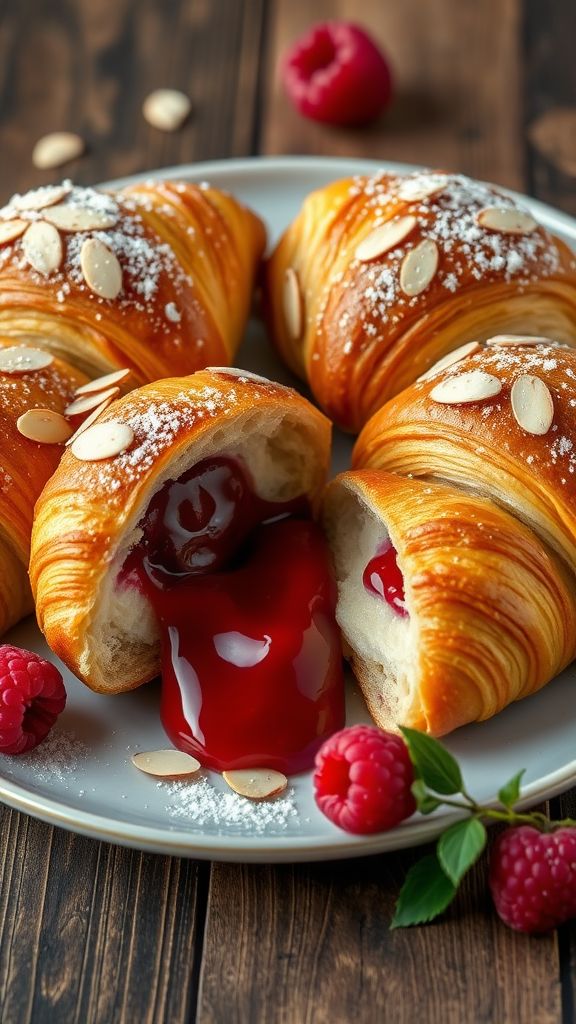 Raspberry Almond Croissants  