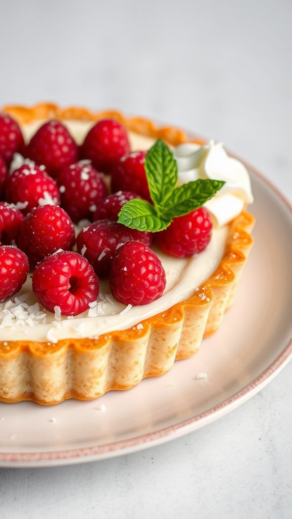 Raspberry Coconut Tart  