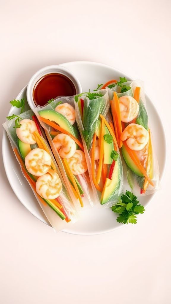 Refreshing Shrimp and Avocado Spring Rolls