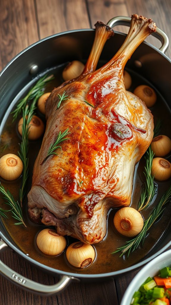 Roasted Lamb with Garlic and Rosemary