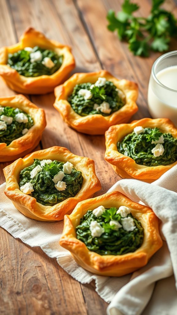 Savory Breakfast Tarts with Spinach and Feta 