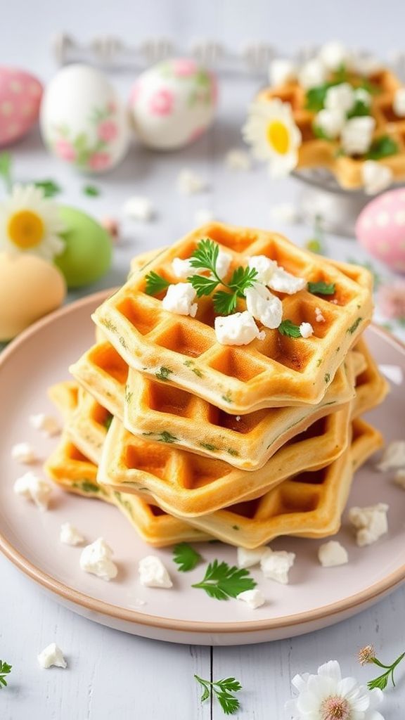 Savory Herb and Cheese Easter Waffles