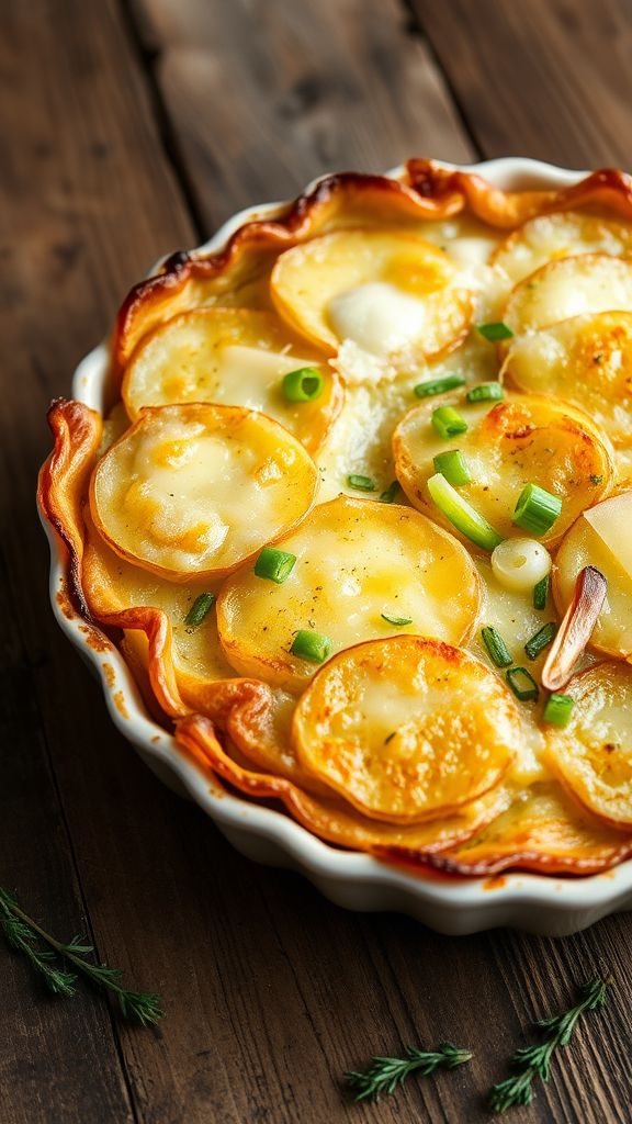 Scalloped Potatoes with Spring Onions and Gruyere