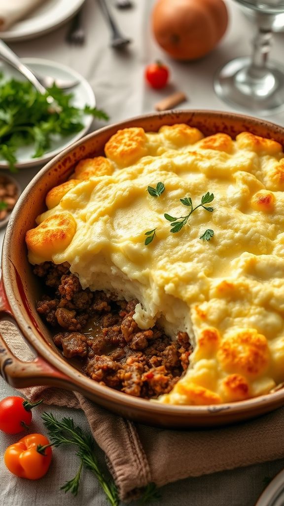 Sheperd's Pie with Mashed Cauliflower Topping