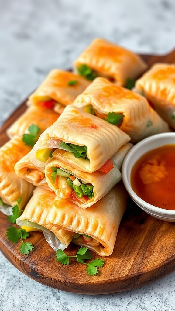 Shrimp and Coconut Spring Rolls with Citrus Glaze