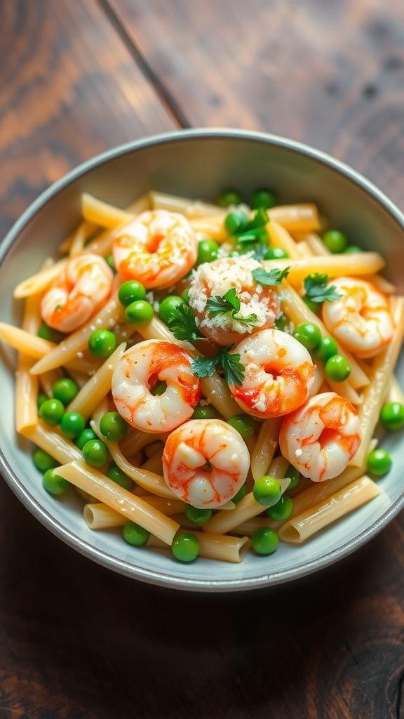 Shrimp and Pea Penne  