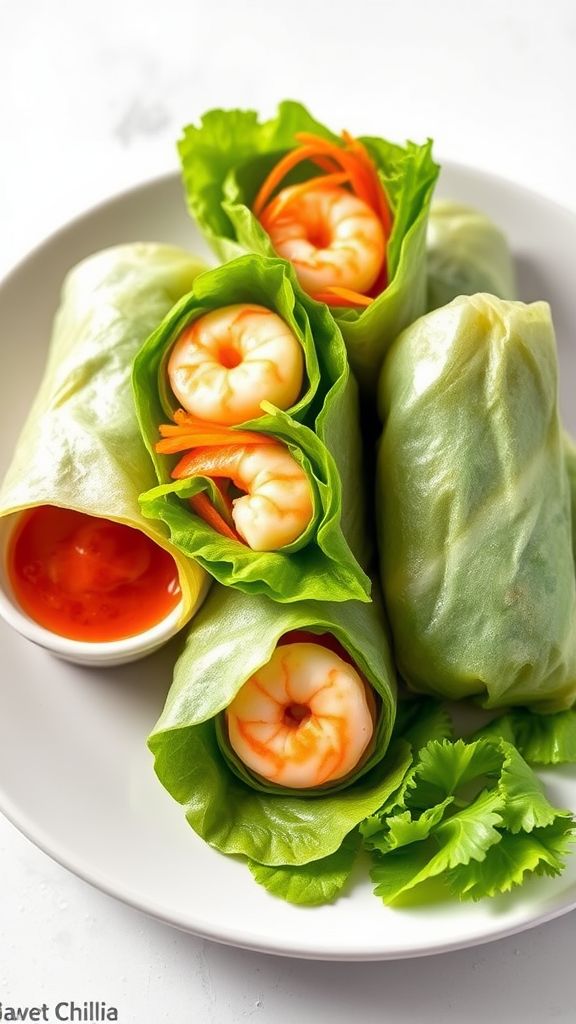 Shrimp Spring Rolls with Sweet Chili Dipping Sauce