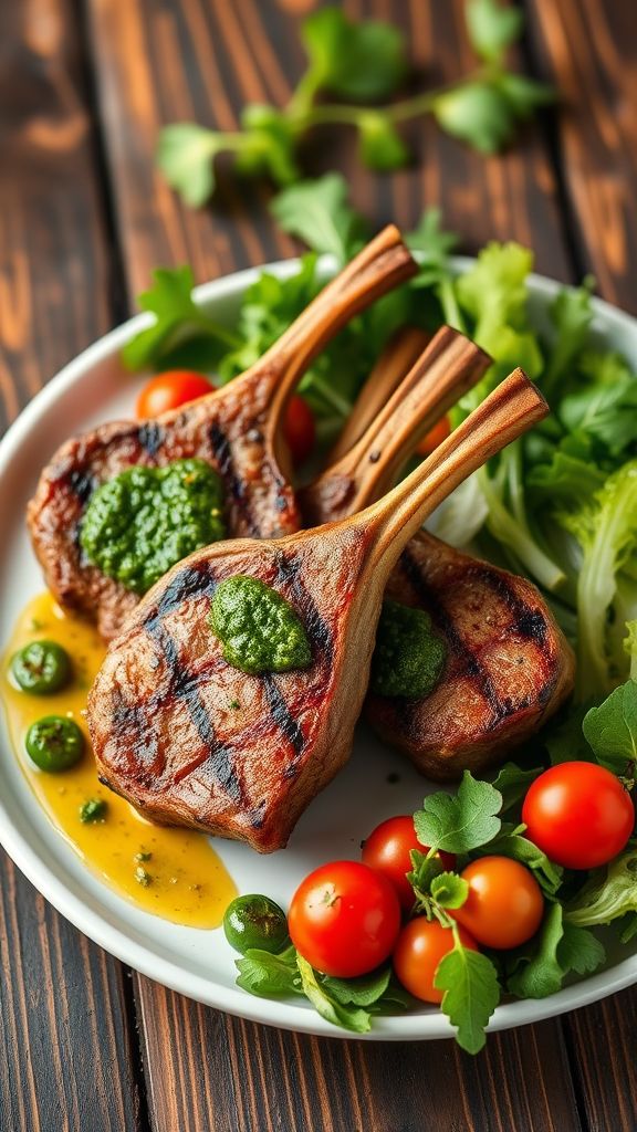 Spiced Lamb Chops with Chimichurri  