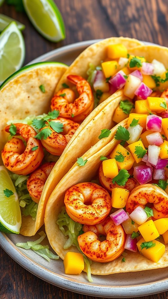 Spicy Shrimp Tacos with Mango Salsa