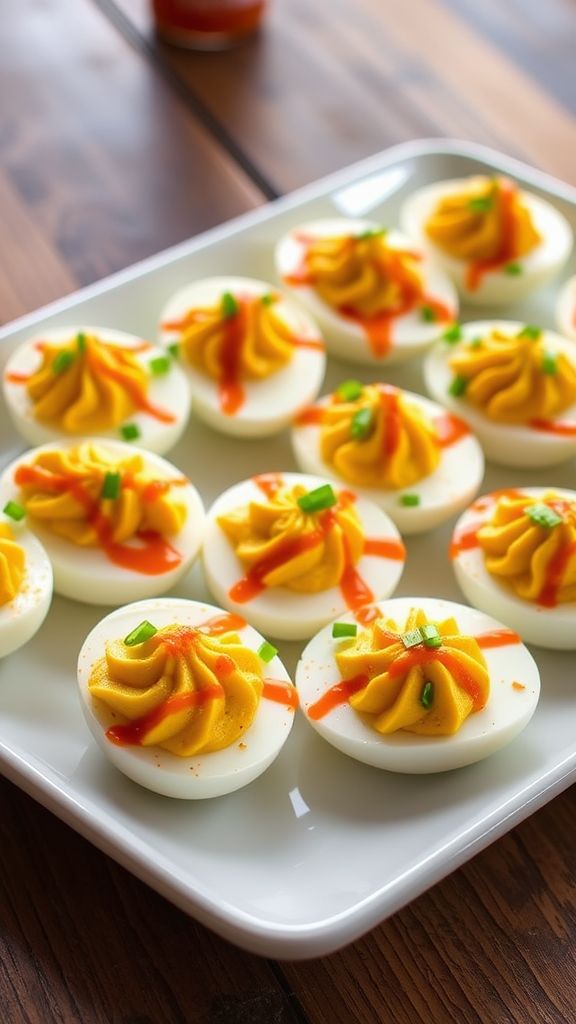 Spicy Sriracha Deviled Eggs  