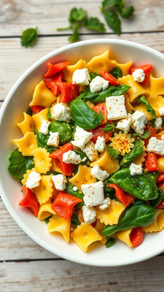 Spinach and Feta Farfalle  