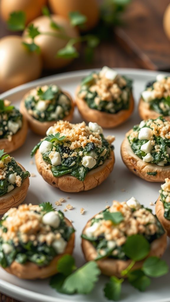 Spinach and Feta Stuffed Mushrooms