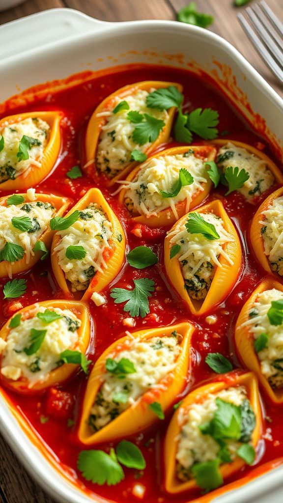 Spinach and Feta Stuffed Shells