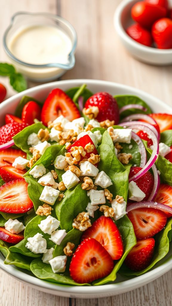 Spinach and Strawberry Salad with Poppy Seed Dressing