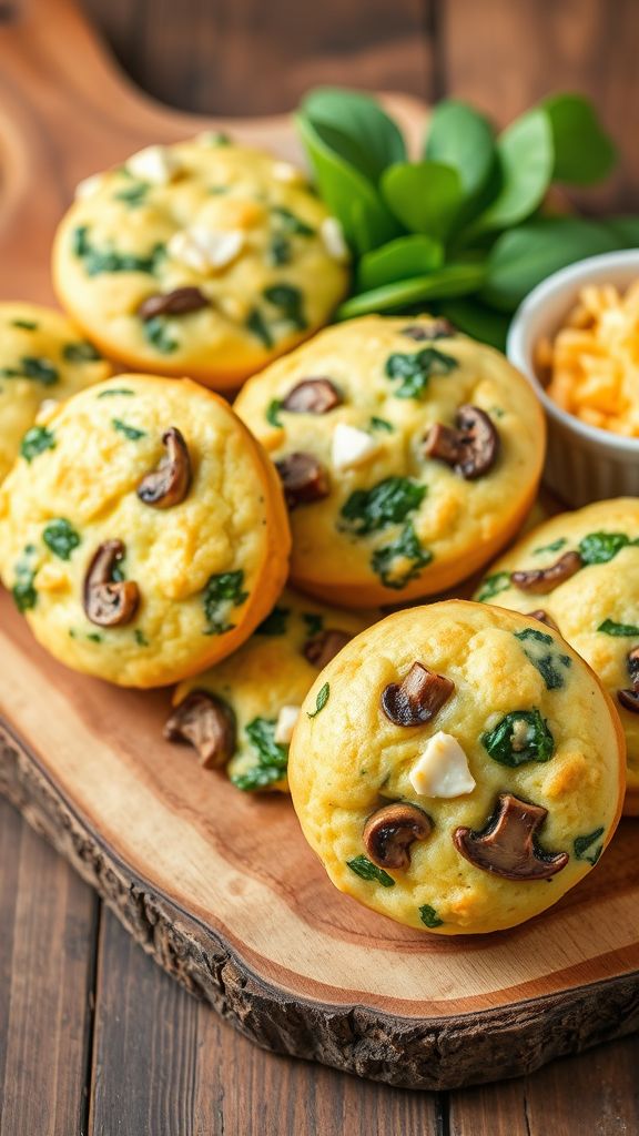 Spinach, Mushroom, and Cheese Egg Muffins  