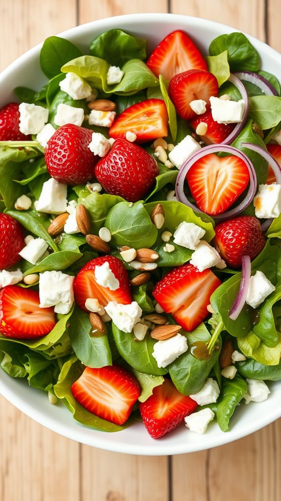 Spring Green Salad with Strawberries and Feta