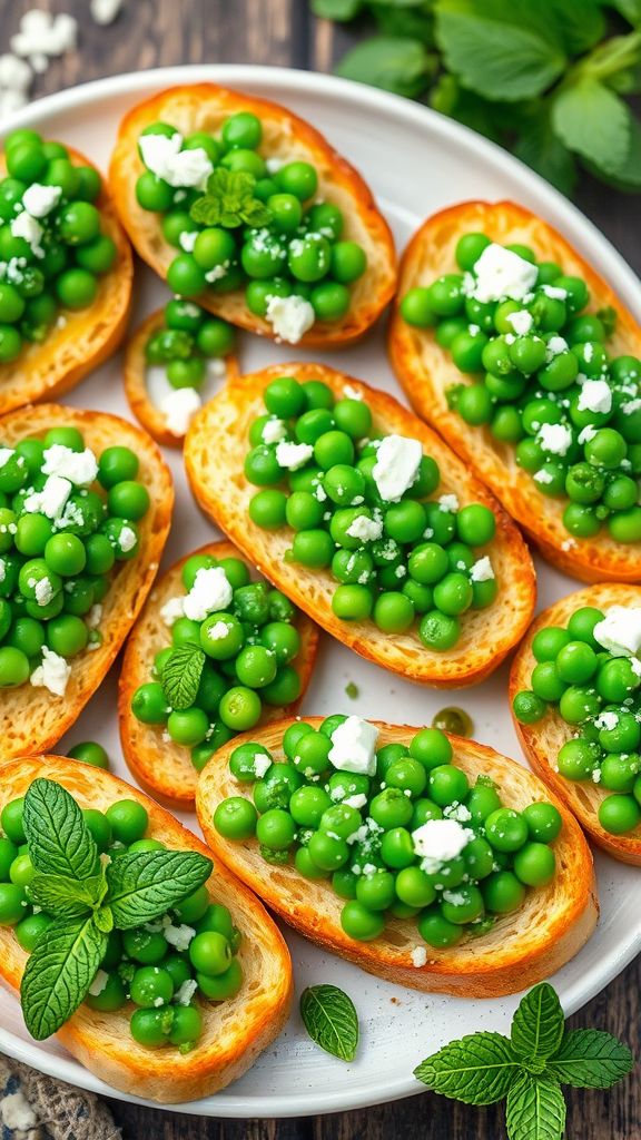 Spring Pea and Mint Crostini  