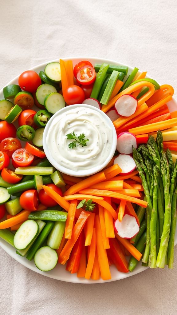 Spring Vegetable Crudités with Lemon-Herb Dip  