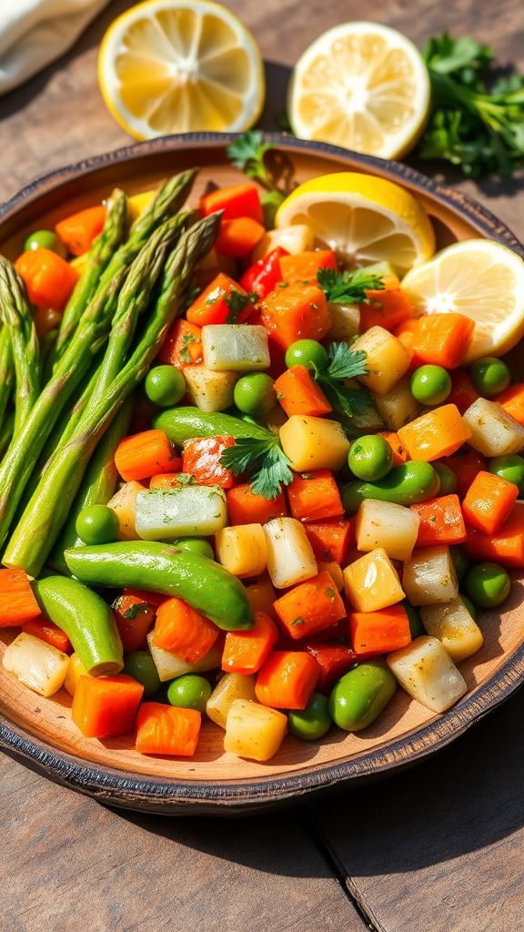 Spring Vegetable Medley with Garlic Butter