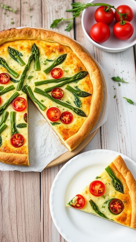 Spring Vegetable Quiche with Feta Crust