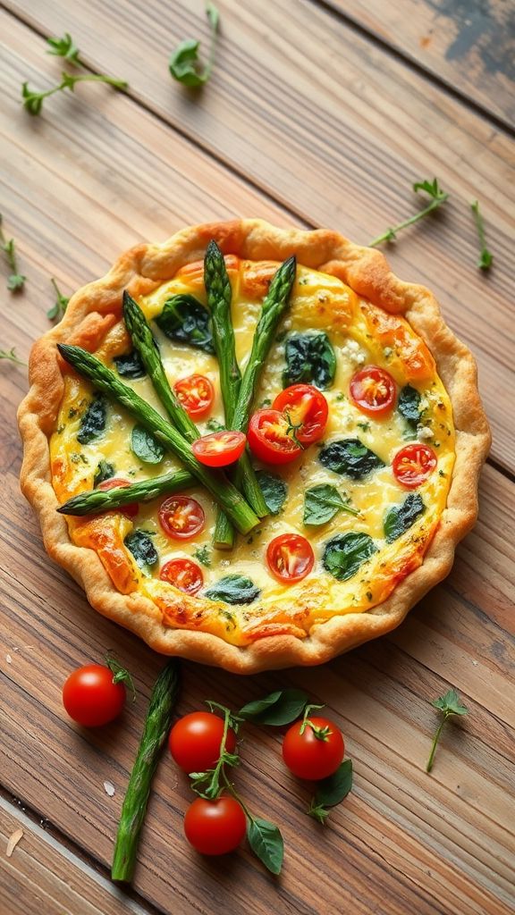 Spring Vegetable Quiche with Herbed Crust  