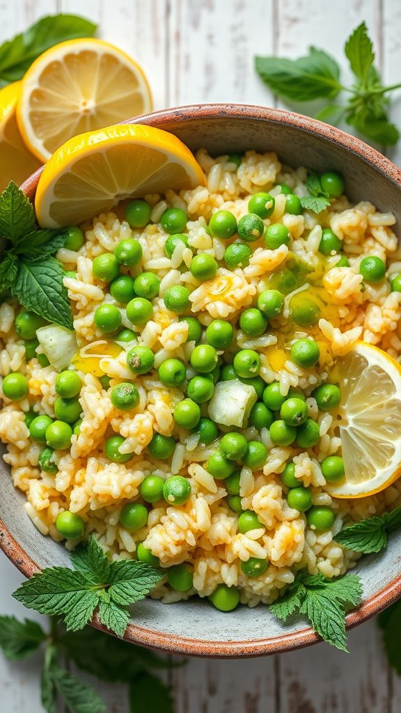 Spring Vegetable Risotto with Peas and Mint