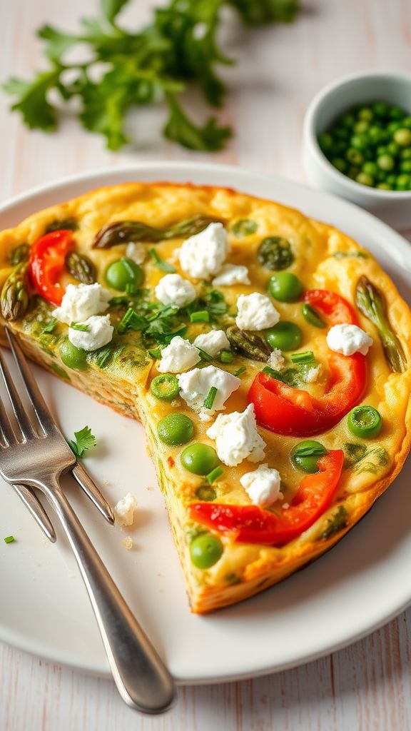 Spring Veggie Frittata with Goat Cheese