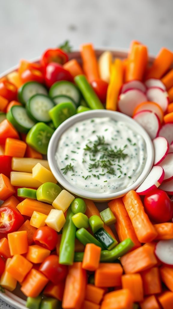 Spring Veggie Platter with Herb Dip