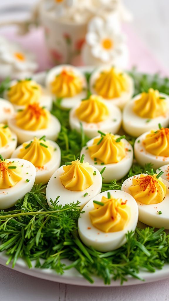 Springtime Deviled Eggs with Herbs