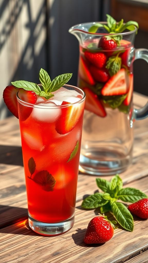 Strawberry Basil Iced Tea  