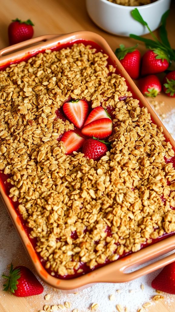 Strawberry Rhubarb Crisp  