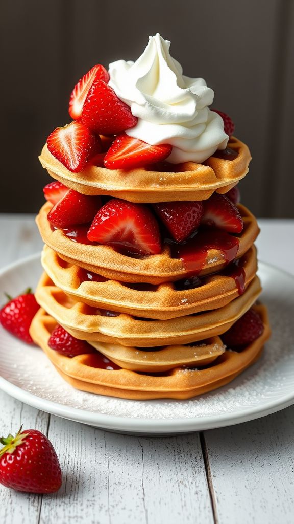 Strawberry Shortcake Waffles  