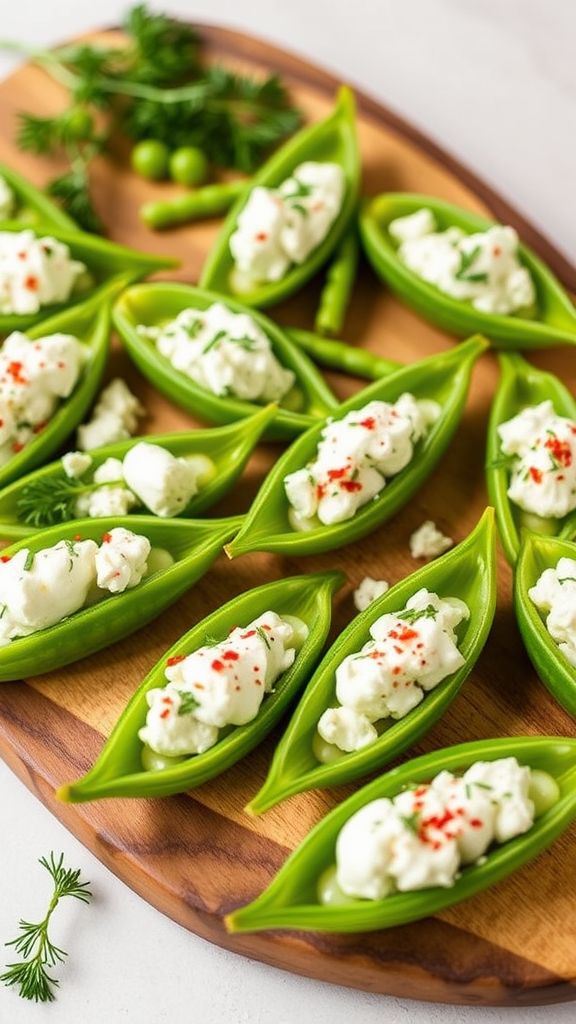 Stuffed Pea Pod Poppers