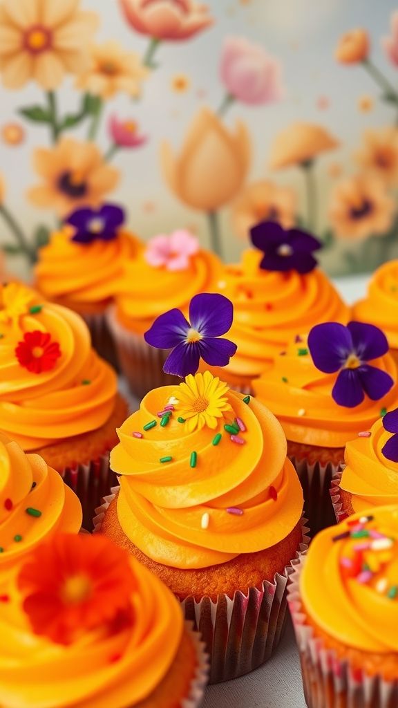 Sunset Blossom Cupcakes