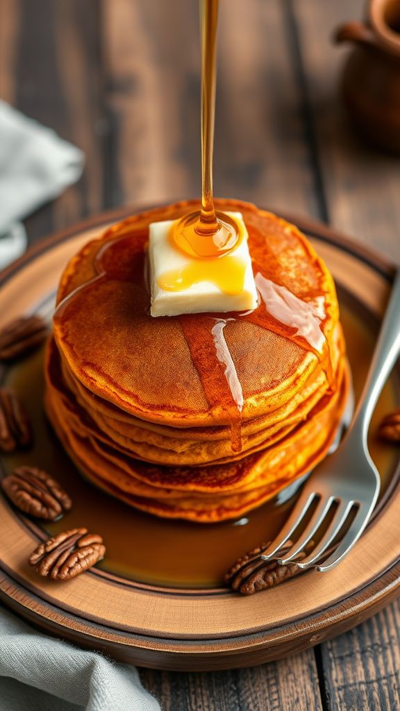 Sweet Potato Pancakes with Maple Butter