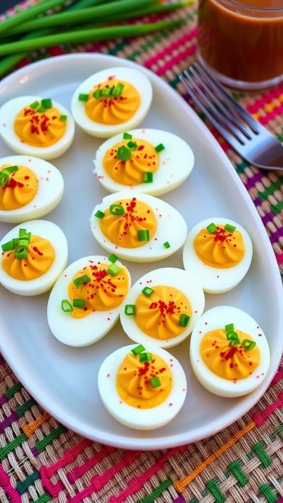 Thai Peanut Sauce Deviled Eggs  