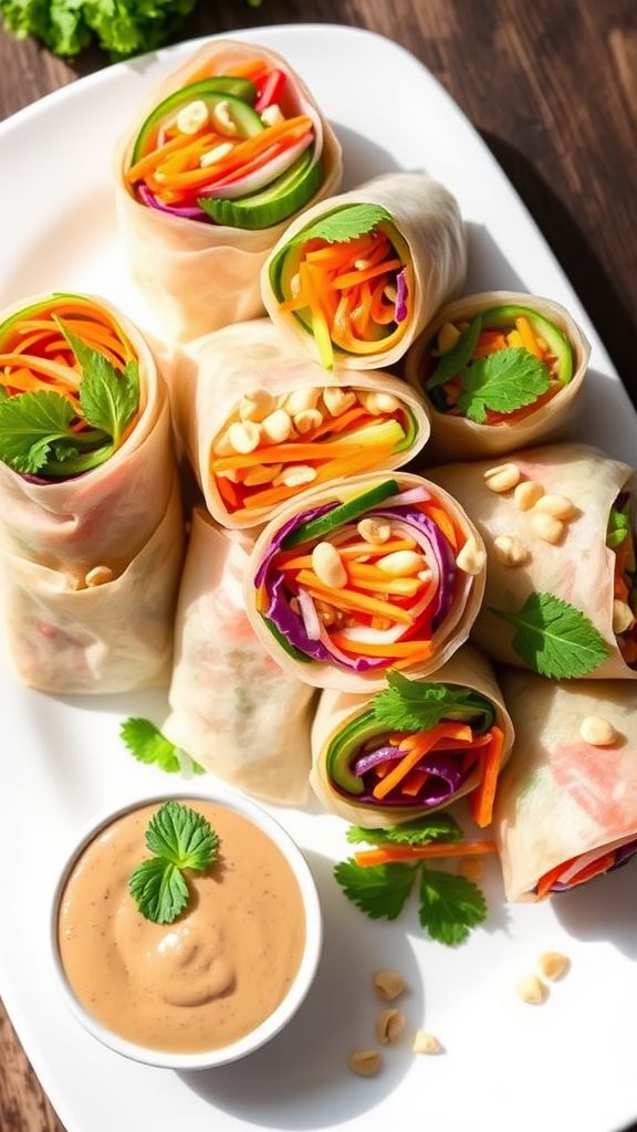 Thai Peanut Veggie Spring Rolls