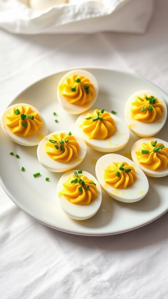 Truffle Oil and Chive Deviled Eggs  