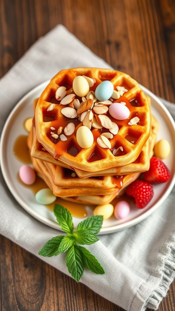 Vanilla Almond Easter Waffles