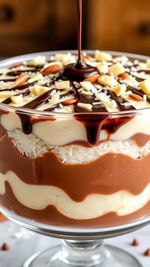 Vanilla Almond Joy Trifle